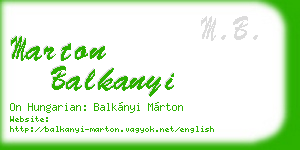 marton balkanyi business card